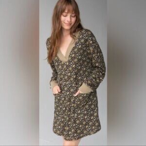 Natural Life Women’s V-Neck Mini Dress Floral Patterned Long Sleeve